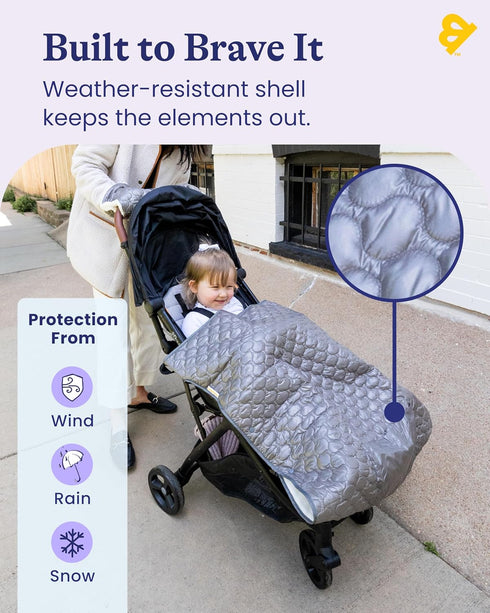 Packable Goldbug Baby Blanket for Strollers & Car Seats - Weather-Resistant Shell - Warm Fleece Lined