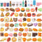 DULEFUN 100pcs Miniature Foods Drink Bottles Toys, Mixed Mini Resin Food Drinks Figures