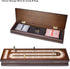 Set 2 3 Sets AMEROUS Wooden Cribbage Board Game with Magnetic Lock - Metal Pegs - Playing Cards - Continuous Track