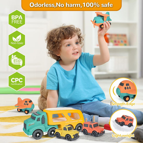 1-3,2-4,3-5 1-7 Car Carrier Toy Truck Light&Sound, Truck & Car Toys for Toddlers Years Old Boys Girls,Christmas