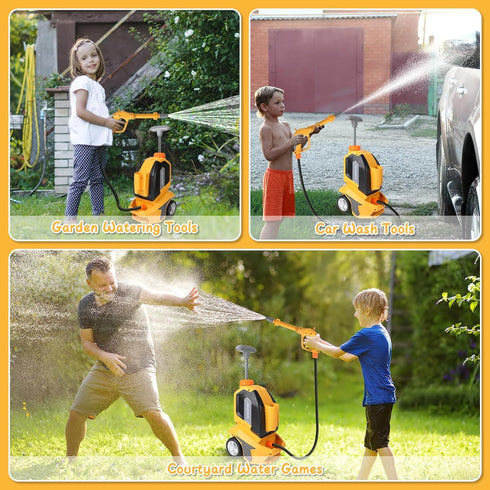 deAO Kids Clean Car Wash Toy,Car Washer with Scraper Sponge Towel,Rag,Toddler Pretend Play Tools Role Playing Toy