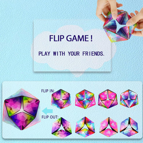 3+) Kaleidocycle Fidget Cube for Kids, Infinity Flips Magic Cube for Adults to Stay Calm and Anxiety Anti Depression
