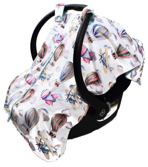 Dear Baby Gear Deluxe Car Seat Canopy - Infant Car Seat Cover - Opal Blue 40"x30" - Covers for Car Seats (Airplanes,