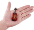 Dselvgvu Wooden Miniature Violin with Stand - Mini Musical Instrument Dollhouse Model Ornament