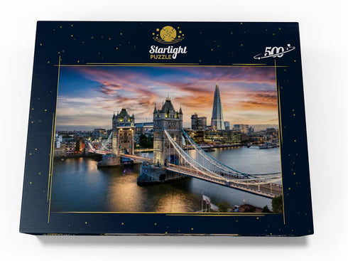 MyPuzzle Tower Bridge and Skyline of London, 500 Piece Premium Jigsaw Puzzle for Adults