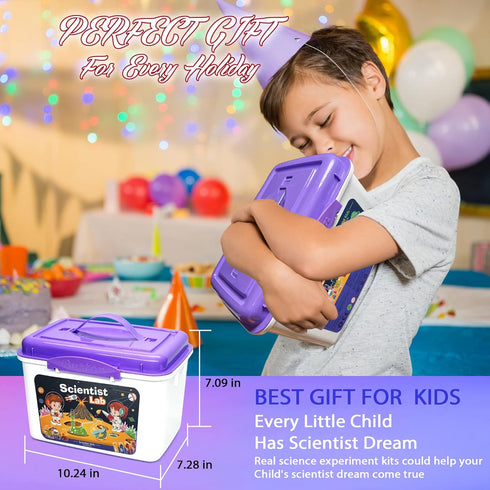 Educational Science Kit for Kids, 56 Experiments, 70+ PCS DIY STEM Projects, Lab Coat Included