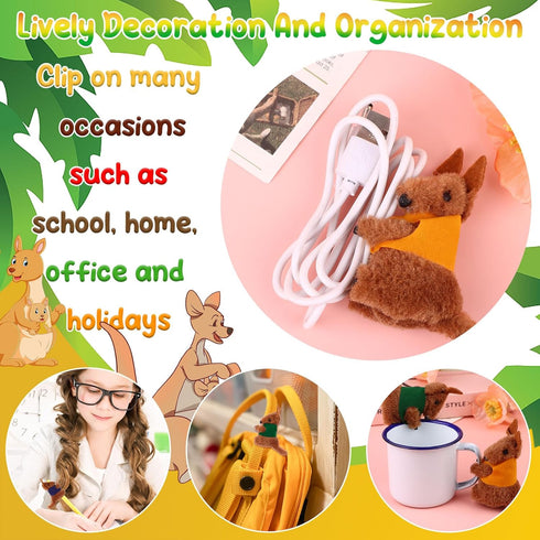 20Pcs Kangaroo Clip Buddy, Kangaroo Stuffed Animal Pencil Toppers, Cute Toy for Prizes