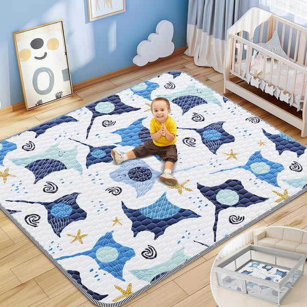 omzer Baby Play Mat, Large & Thick & Soft Cushioned Playmat for