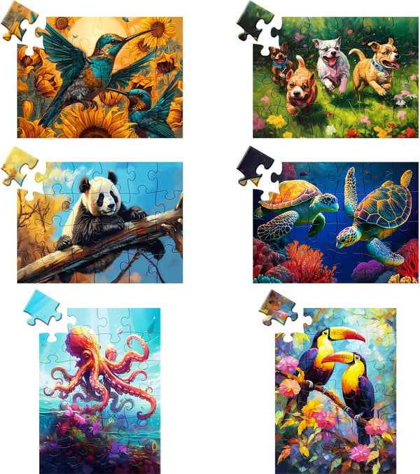 WSCXSC 6 Pack 24 Large Piece Puzzle for Seniors Paper Dementia Puzzles for