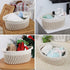 Abenkle Cute Small Woven Basket, 12"x 8" x 5", Decorative Gift Basket with Handles for Cat Dog Toys Storage