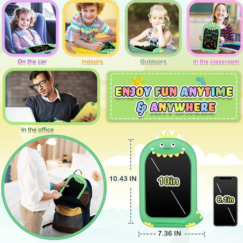 Toddler Toys Age 1-2 - 10IN Drawing Tablet Doodle Board for Kids, Learning Toys for Ages 1-8, Travel Games