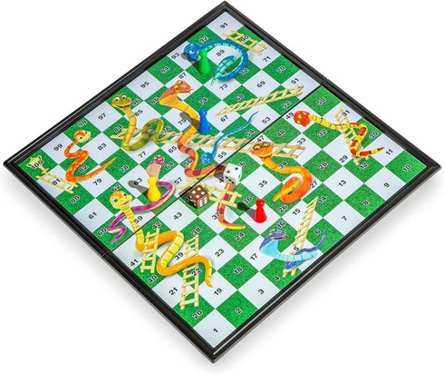 Magnetic Snakes and Ladders Board Game Set - 9.6 Inches