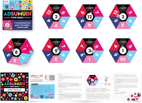 Adsumudi Math Game - Fun Ones - Fast-Paced Game for Mental Math Practice, Party Time for Kids and Adults