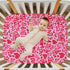 Pigsaly 27x39 Inch Crib Sheets Red Love Hearts Stars Valentines Day Baby Sheet for Standard Crib Mattress Boys Girls