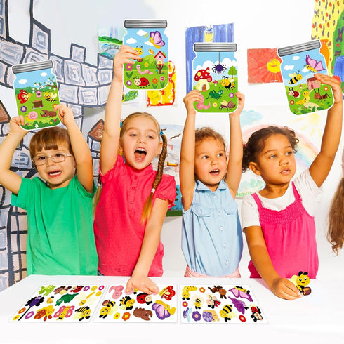 Hedeey 12 Packs Summer Set, 12) Insect Craft Kits, Make Your Own Bug Paper Craft Spring DIY Art Craft Kits for School