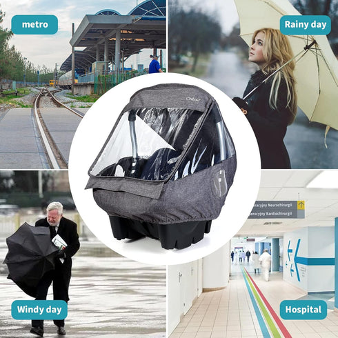 Car Seat Rain Cover, Compatible with Doona Infant Car Seat Stroller, Universal Rain Cover with Window for Waterproof