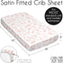 Sweet Jojo Designs Blush Pink and White Floral Leaf Girl Baby Satin Fitted Crib Sheet Infant Newborn Nursery Toddler