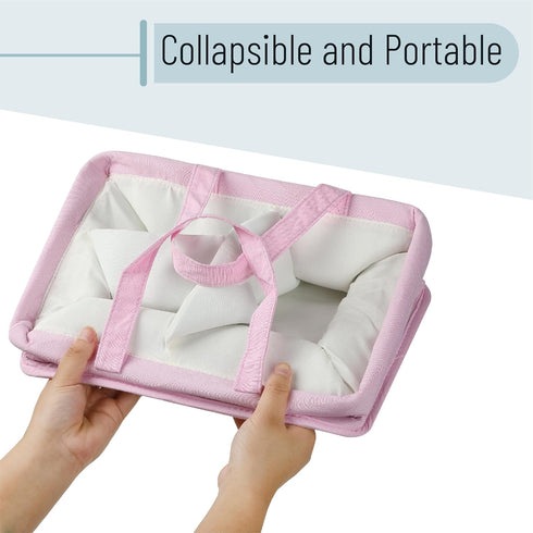 Mr. Pen Portable Baby Diaper Caddy Organizer - Pink Quilted Fabric for Nursery Essentials