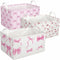 BBSET 3 Pcs Pink Bow Storage Basket, Coquette Girls Rectangle Storage Bins Box