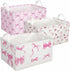BBSET 3 Pcs Pink Bow Storage Basket, Coquette Girls Rectangle Storage Bins Box