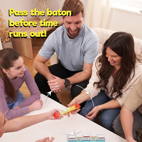 5 Second Rule Relay - Family Party Game - Electronic Relay Baton - Shout It Out & Pass It Fast! - Ages 8+