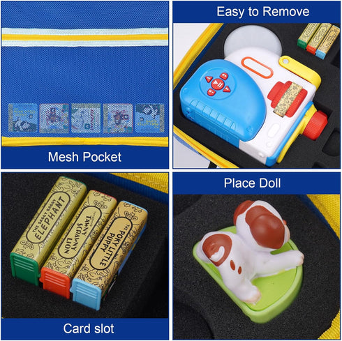 MGZNMTY Storage Case for Little Tikes Story Dream Machine Books, Blue Travel Box for Kids Toddler Toys Gifts