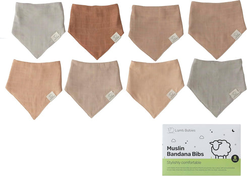 Muslin Bandana Drool Bibs, Ultra-Soft, Stylish, and Lightweight Baby Bandana Drool Bibs,