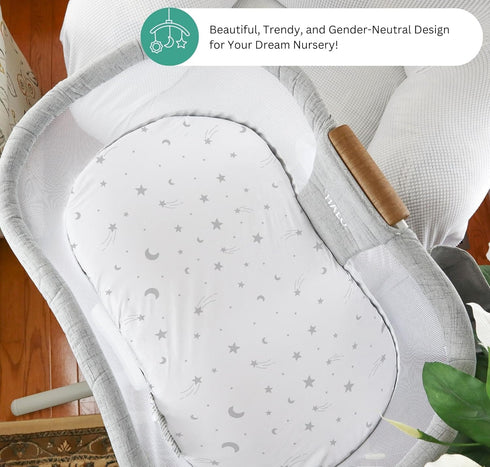 3 Pack, 33 17 Inch, TansyPanda Halo Bassinet Sheets for BassiNest Luxe Swivel, Soothing, Swivel, Lite, Essential