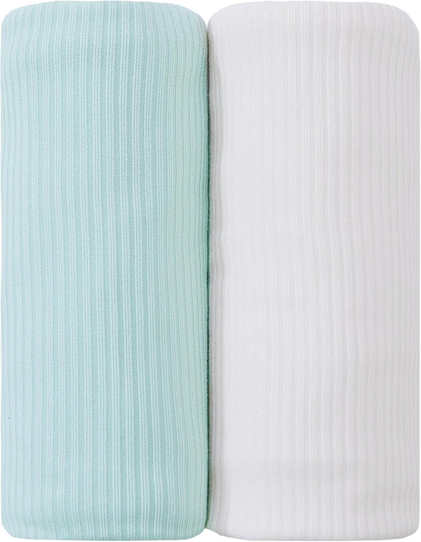 lasoftan Jersey Swaddle Blanket, Ultra Soft Stretchy Receiving Blanket, Baby Girl Newborn Rainbow