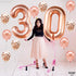 KatchOn Rose Gold 30 Balloon Numbers Set - Giant 40 Inch | 30th Birthday Decorations for Women with Confetti Balloons