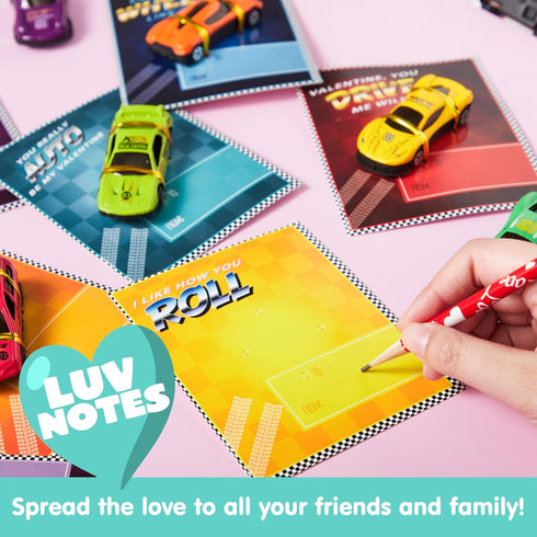 28-Count JOYIN Valentines Day Gifts Cards, Valentine's Greeting Cards for Kids with Die-Cast Racing Cars Valentine