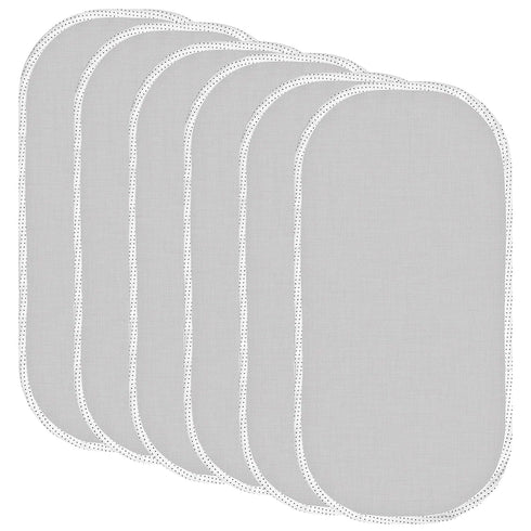 TILLYOU Changing Pad Liners, 6PK Waterproof Flannel Cotton, 27" x 13" for Baby Diaper Changing Needs, Gray