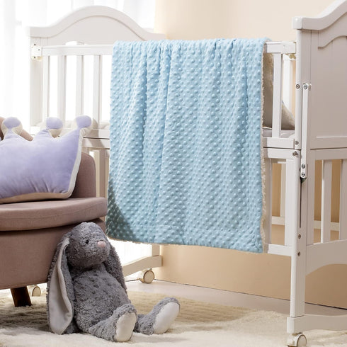 CREVENT Cozy Soft Warm Sherpa Baby Blanket - Gifts for Infant Toddler's Crib Cot Stroller for Baby Boys All Season Use