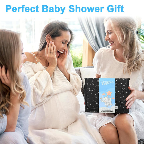 Portable Changing Pad Travel - Waterproof Compact Diaper Changing Mat with Built-in Pillow - Lightweight & Foldable