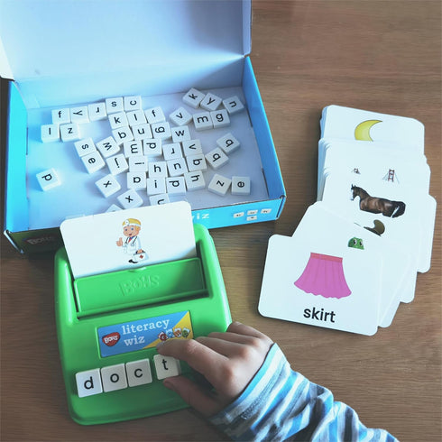 BOHS Literacy Wiz Fun Game - See and Hide Spell Lower Case Flash Cards for Preschool Language Learning