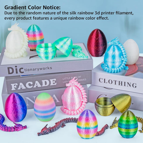 12 Packs 3D Set Printed Dragon Eggs with Articulated Dragon Inside, Fidget Toys for Kids & Adults, Easter Christmas