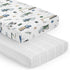Sweet Jojo Designs Green Blue Construction Truck Boy Baby Fitted Crib Sheet