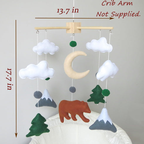 Goukurlsma Woodland Mobile for Crib Bear Baby Mobile for Crib Woodland Crib Mobile for Boys Girls Forest Baby Nursery