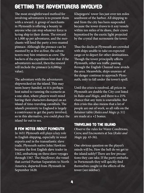 The Obsidian Anti-Pharos - RPG Booklet, 24 Page Black & White A5-Sized Booklet for Occult Mystery in 1631