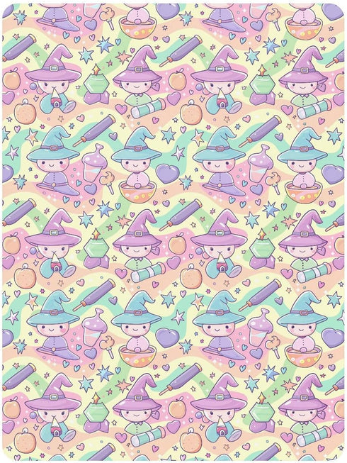 miaozhen 1 Pack 52x28 Cotton Baby Crib Sheets Soft Comfy Witch Potion Cartoon Toddler Mattress Sheet for Nursery