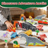Set Set 2-4, Playset 3 4 5 6 Lehoo Castle Wooden Train - Dinosaur Train for Toddlers Wooden Train Track Railway Toys