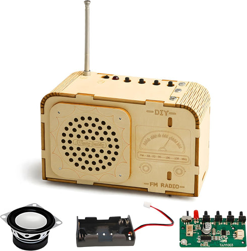 Nautydaddy FM Radio Kit, STEM Toys for Ages 8-13, DIY Wooden 3D Puzzle