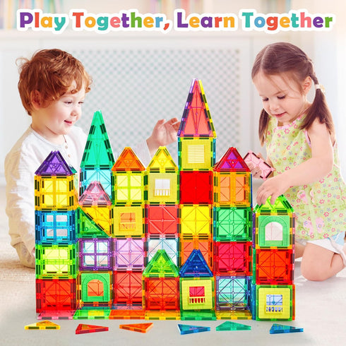 Dopyye 132 2 3 4 5 6 7 8 9, Set PCS Magnetic Tiles Building Blocks with Cars, STEM Educational Construction Montessori