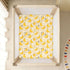miaozhen 1 Pack 52x28 Cotton Baby Crib Sheets Soft Yellow Bananas Fruit Khaki Crib Mattress Sheet for Nursery Decor