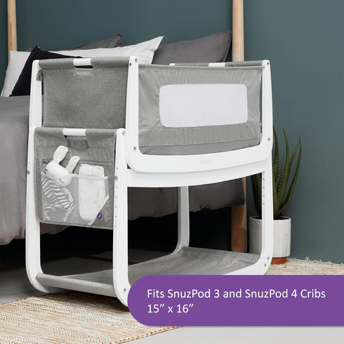 Hanging Diaper Caddy, Crib Organizer with Multiple Pockets for Bottles, Wipes, Portable Changing Pack, White