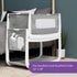 Hanging Diaper Caddy, Crib Organizer with Multiple Pockets for Bottles, Wipes, Portable Changing Pack, White