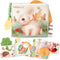 hahaland Baby Books 0-6 Months, Tummy Time Sensory Toys 6 to 12 Months, Textured Animals Mirror & Crinkle Paper