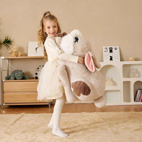 EARTHSOUND Giant Bunny Stuffed Animal Plush Toy - Large Realistic Rabbit Jumbo Soft Toy, Cute Huge Plushy Gift