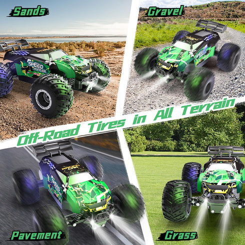 2WD 2 20Km/h Remote Control Car RC Cars All Terrain Monster Truck, Outdoor Off Road Hobby RC Truck with Rechargeable