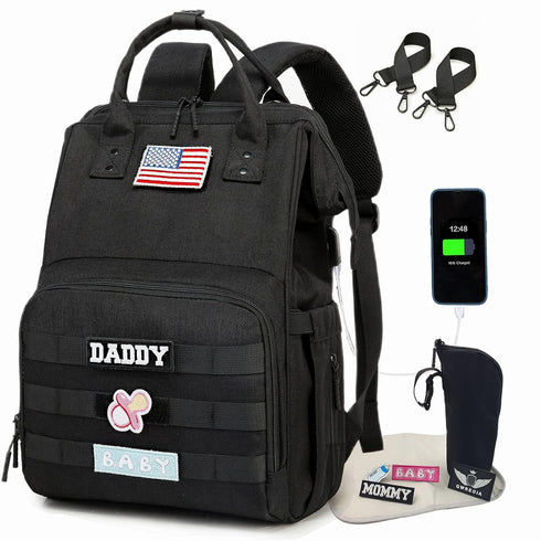 Diaper Bag Backpack for Dad and Mom with USB Charging Port Stroller